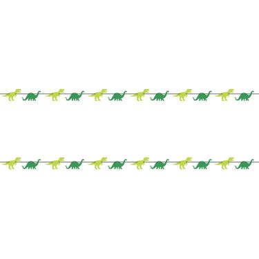 Imagem de Beistle Faixas de dinossauro de 2 peças para decorações de brontossauro e T-Rex, 12,7 cm x 22,7 cm, verde/verde claro