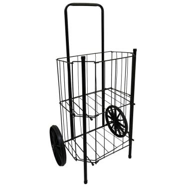 Imagem de Carrinho de Feira Utimil Roda fácil em Aço e Polietileno - Preto