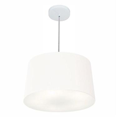 Imagem de Lustre Pendente Cone Cúpula Tecido 30/45x40 cm, Vivare Iluminação, Pendente4247 BR, Branco, Médio