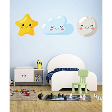Imagem de Adesivo Decorativo Estrela, Nuvem e Lua 180cm x 50cm