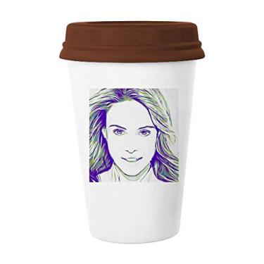 Imagem de Caneca de cerâmica Glamour American moderna Pulchritude de vidro bebendo café copo tampa de cerâmica