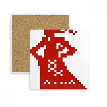 Imagem de Mosaico Rússia Feminino Cultura Campo Quadrado Porta-copos Porta-copos Porta-copos Pedra de isolamento