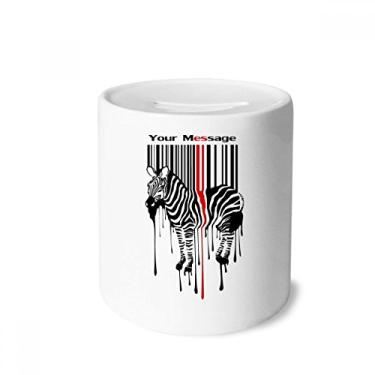 Imagem de DIYthinker Caixa de moedas preta vermelha listrada código grafite Pinto caixa de cerâmica porta-moedas presente de cofrinho