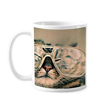 Imagem de Copos de animais com fotografia de gato Caneca de cerâmica e porcelana para café