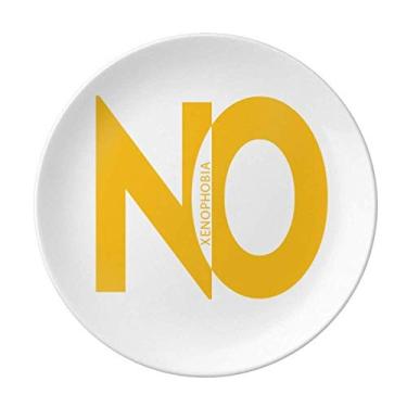 Imagem de Prato decorativo de porcelana sem xenofobia Catchwords para jantar