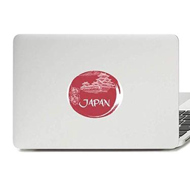 Imagem de Adesivo de notebook com emblema de vinil do templo vermelho da bandeira nacional do Japão