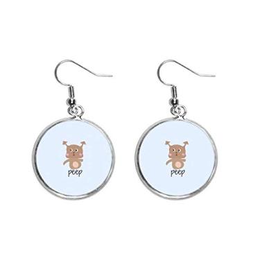 Imagem de Brinco de prata com ícone de veado Peep Ear pendente, joia feminina