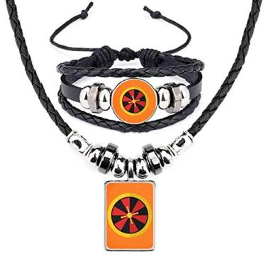 Imagem de Conjunto de joias de pulseira de couro com elemento de toca-discos Casino