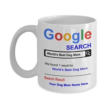 Imagem de Caneca de café personalizada World's Best Dog Mom - Presentes para cães e mães - Caneca de café de 325 ml