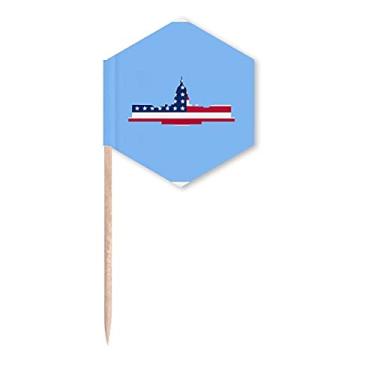 Imagem de Bandeira da casa branca dos Estados Unidos bandeiras de palitos de cupcakes palitos de festa celebração