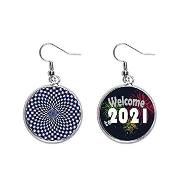 Imagem de Illusion Lines Cyclically Repeat Jitter Ear Pendants Jewelry 2021 Blessing