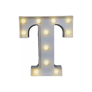 Imagem de #PartiuFesta Luminária de Letra LED T Branco Decoração