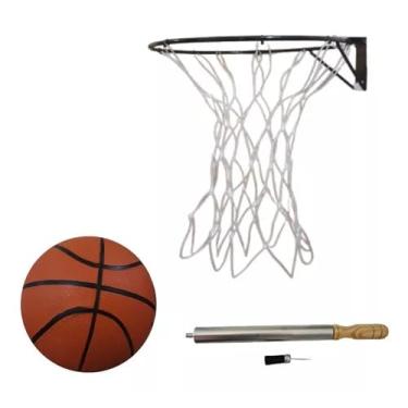 Imagem de Aro Basquete Recreação, Bola Basquete e Bomba