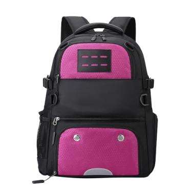 Imagem de Bolsa de basquete ao ar livre bolsa de fitness mochila de carregamento USB mochila esportiva mochila de quadro externo, Rosa choque, One Size, Mochilas