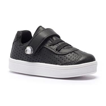 Imagem de Tênis Feminino Infantil Tininha Casual Escolar Confortável (Preto, BR, Criança de 1 a 3 anos, Numérico, 24)
