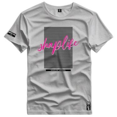Imagem de Camiseta Estampada Algodão Lines Pink Apparel Shap Life