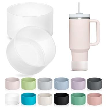 Imagem de KTKUDY Pacote com 2 botas de silicone para Stanley Tumbler 40 30 567.0 g e destinado a Hydro Flask 340.2-680.4 g - Cup Boot fit Select Yeti, Simple Modern, Owala Water Bottle - Acessórios de tampa