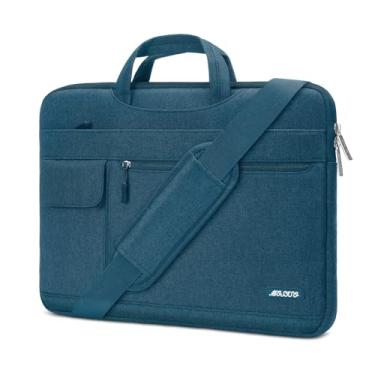 Imagem de MOSISO Bolsa de ombro para laptop compatível com MacBook Air de 13 polegadas M2 A2681 M1 A2337 A2179 A1932/Pro 13 M2 M1 A2338 A2251 A2289 A2159 A1989 A1706 A17088888888 poliéster Flapover Capa de pasta, azul-petróleo escuro