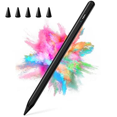Imagem de Caneta Stylus para iPad 2018-2022 com rejeição de palma, Active Pencil para Apple iPad 10ª/9ª/8ª/7ª/6ª Geração, iPad Pro 11/12,9 polegadas, iPad Air 5ª/4ª/3ª geração, iPad Mini 6ª/5ª geração (Preto)