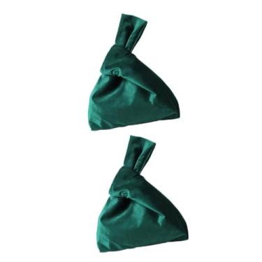 Imagem de Bolsa tote vintage retrô, 2 peças, bolsa de armazenamento estilo japonês, bolsa portátil para lanches cosméticos/289 (Color : Dark Greenx2pcs, Size : 23 * 21.5 * 0.3CMx2pcs)