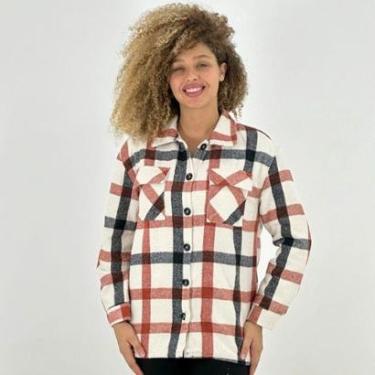 Imagem de Camisa Mosaico Xadrez Flanela Oversized Feminina-Feminino