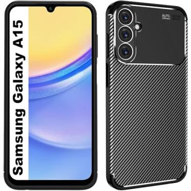 Imagem de Capa Capinha Anti Impacto Para Samsung Galaxy A15 5g Case Com Desenho Fibra De Carbono Shock Queda (Preta) (Preta)