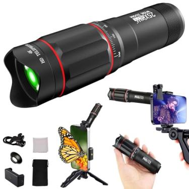 Imagem de Monóculos de smartphone monocular-telescópio 40x para adultos, alta definição para concertos de música, observação de pássaros, viagens, acampamento, trilhas