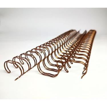 Imagem de Wire-o Para Encadernação 2x1 A4 5/8 para 120fls Agendas Planners Caderneta de Saúde Cadernos Livro do Bebe Com 10 Unidades 23 Anéis (Bronze)