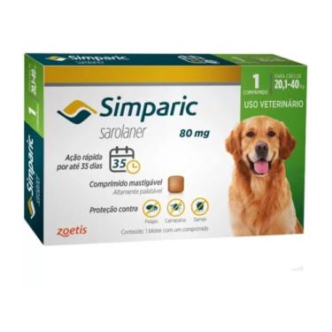 Imagem de Antipulgas e Carrapaticida Para Cães Simparic Tamanhos (80mg)