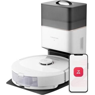 Imagem de Robô aspirador/passa pano Roborock Q8 Max+, autoesvaziamento, limpa sem intervenção por 7 semanas, desvio reativo de obstáculos, sucção 5500Pa, escova DuoRoller, esfregão controlado pelo app, branco