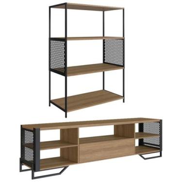 Imagem de Rack 180 Cm Gaveta Estante 77 Cm Industrial 17X24 Mell Preto PP - Plac
