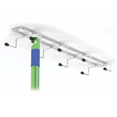 Imagem de Porta Vassouras Multiuso Superior Rodo Esfregão 8 Ganchos Aç