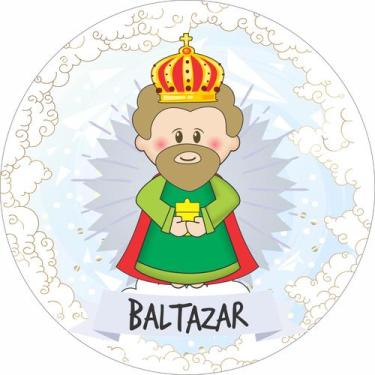 Imagem de Painel de Lona Redondo Santinhos Católicos Santo Rei Mago Baltazar - F