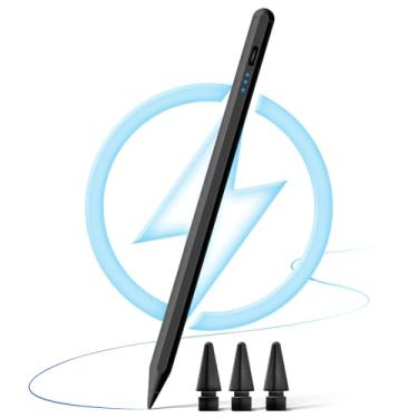 Imagem de pocamax Caneta Stylus para iPad, Apple Pencil 2ª geração, carregamento rápido USB C, rejeição de palma, iPad Air 3/4/5/M2 2018-2024, Mini 5/6, 6/7/8/9/10, Pro 27.9 cm/32.8 cm/M4