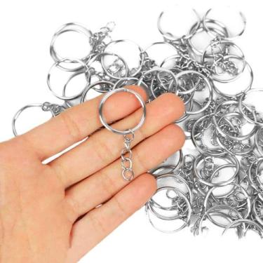 Imagem de Argola Para Chaveiro Com Corrente 24mm - 50 Unidades Nybc