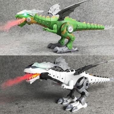 Imagem de Dinossauro Robô  com Asas SOLTA FUMAÇA anda e tem luz - toys
