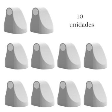 Imagem de 10 Trava Porta Magnético Comfort door Imã Fixador Prendedor,  Branco