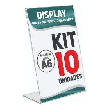Imagem de 10 Displays L Expositor 10x15 Acrílico Cardápio Pix Qr Code - Acriliku