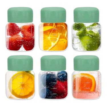 Imagem de PATIKIL Garrafas pequenas de vidro de suco com tampas, 6 peças de 300 ml, garrafas de água de vidro borossilicato, à prova de vazamentos, garrafas de shot para sucos, geladeira, água, bebidas de