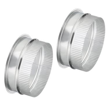 Imagem de PATIKIL Coleira de duto de 15 cm, 2 peças de flange de conector de duto de ferro galvanizado, encaixe de duto de ar para aquecimento, resfriamento, ventilação HVAC, escritório doméstico