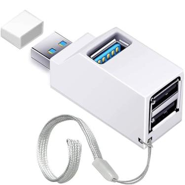 Imagem de Porta-luvas USB 3.0 Hub para Tesla Model 3 / Y, VIENON Expansor USB portátil de 3 portas divisor USB para laptop, carro, Mac Pro, iMac, MacBook Air, MacBook Pro, MacBook e mais - branco