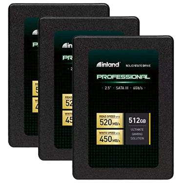 Imagem de Inland SSD SATA III 6 Gb/s 2,5" 7 mm TLC 3D NAND SSD Profissional 3 Pacote com 3 GB SSD SATA III 6 Gb/s 2,5" 7 mm 7 mm (3 x 512 GB)