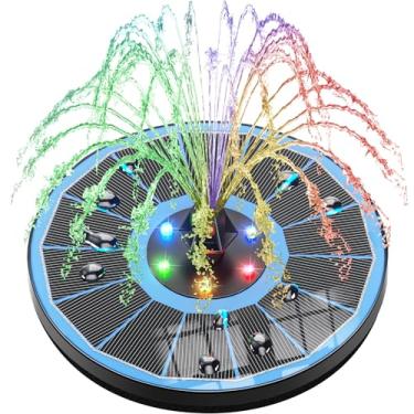 Imagem de SZMP Bomba de fonte solar atualizada, painel de vidro 100%, fonte solar de 3,5 W, bateria embutida 2000 com 7 bicos e 4 fixadores, fonte solar para banho de pássaros, lagoa, aquário de peixes,