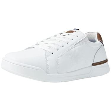 Imagem de Nunn Bush Tênis masculino Kore Tour 2.0 de couro Oxford com cadarço e estilo atlético confortável com cadarço, Branco, 38