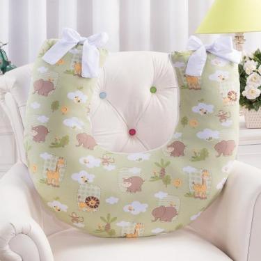 Imagem de Almofada Amamentação Travesseiro Multifunções Apoio De Bebê Firme e Ma