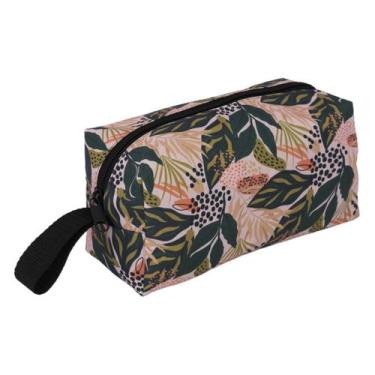 Imagem de Necessaire Feminina Ls Bolsas Floral Verde - L S BOLSAS E MOCHILAS
