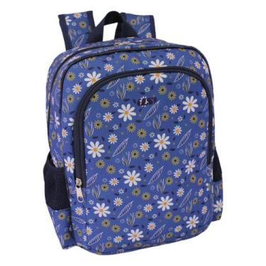 Imagem de Mochila Feminina Ls Bolsas Margarida Azul Média - L S BOLSAS E MOCHILA