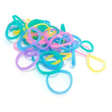 Imagem de Tubo c/ 100 Unidades Elásticos Silicone p/ Cabelo colorido - Lynx prod