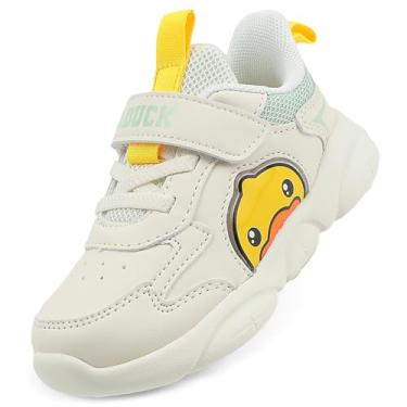 Imagem de B.Duck Sapatos infantis para meninas e meninos [sapatos de desenho 3D] Tênis infantil para meninas e crianças pequenas, tamanho 5-9, Bege, 22