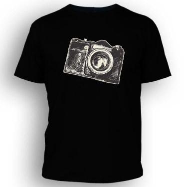 Imagem de Camiseta  - Câmera Fotográfica - DASANTIGAS, Preto, Preto, XG